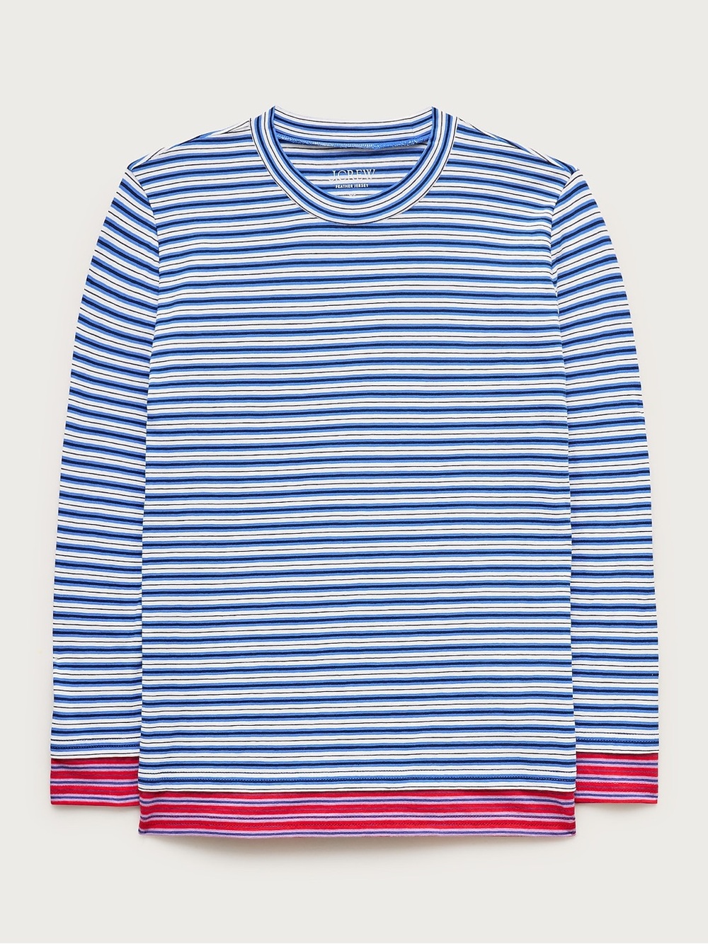 nwt j.crew feather jersey three-quarter sleeve shirt in contrast stripe S
